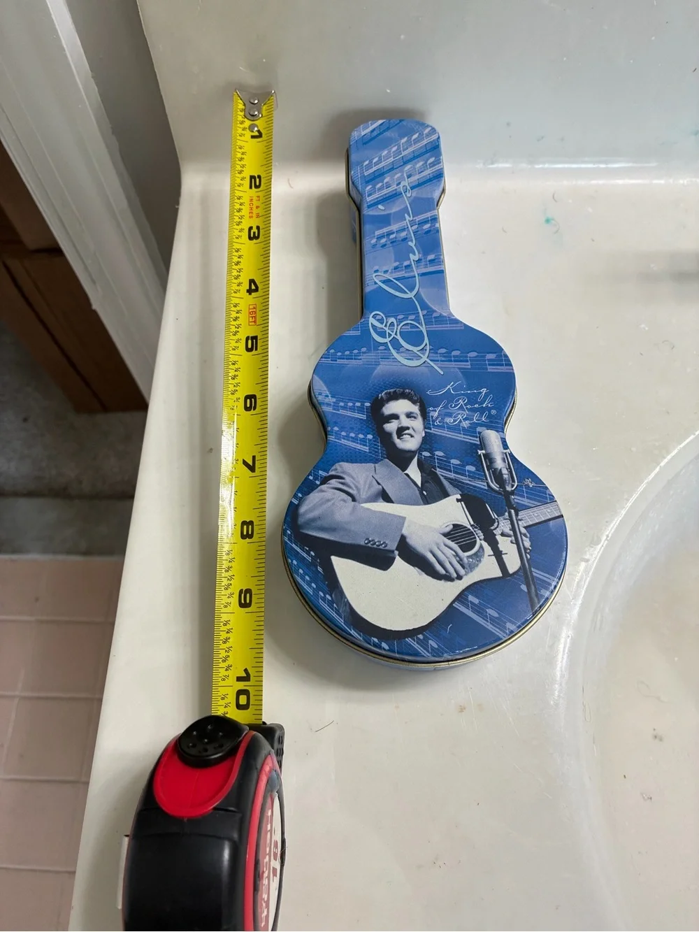 Officially Licensed Elvis Blue Guitar-Shaped Tin